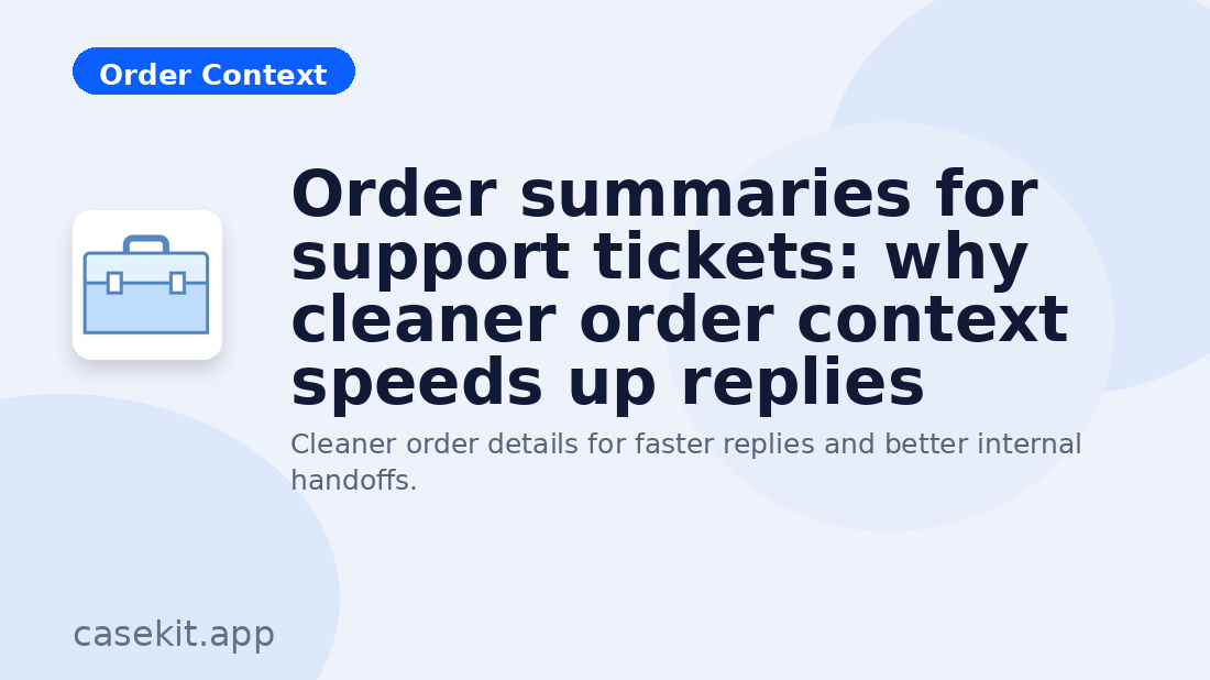 Illustration for order summaries for support tickets