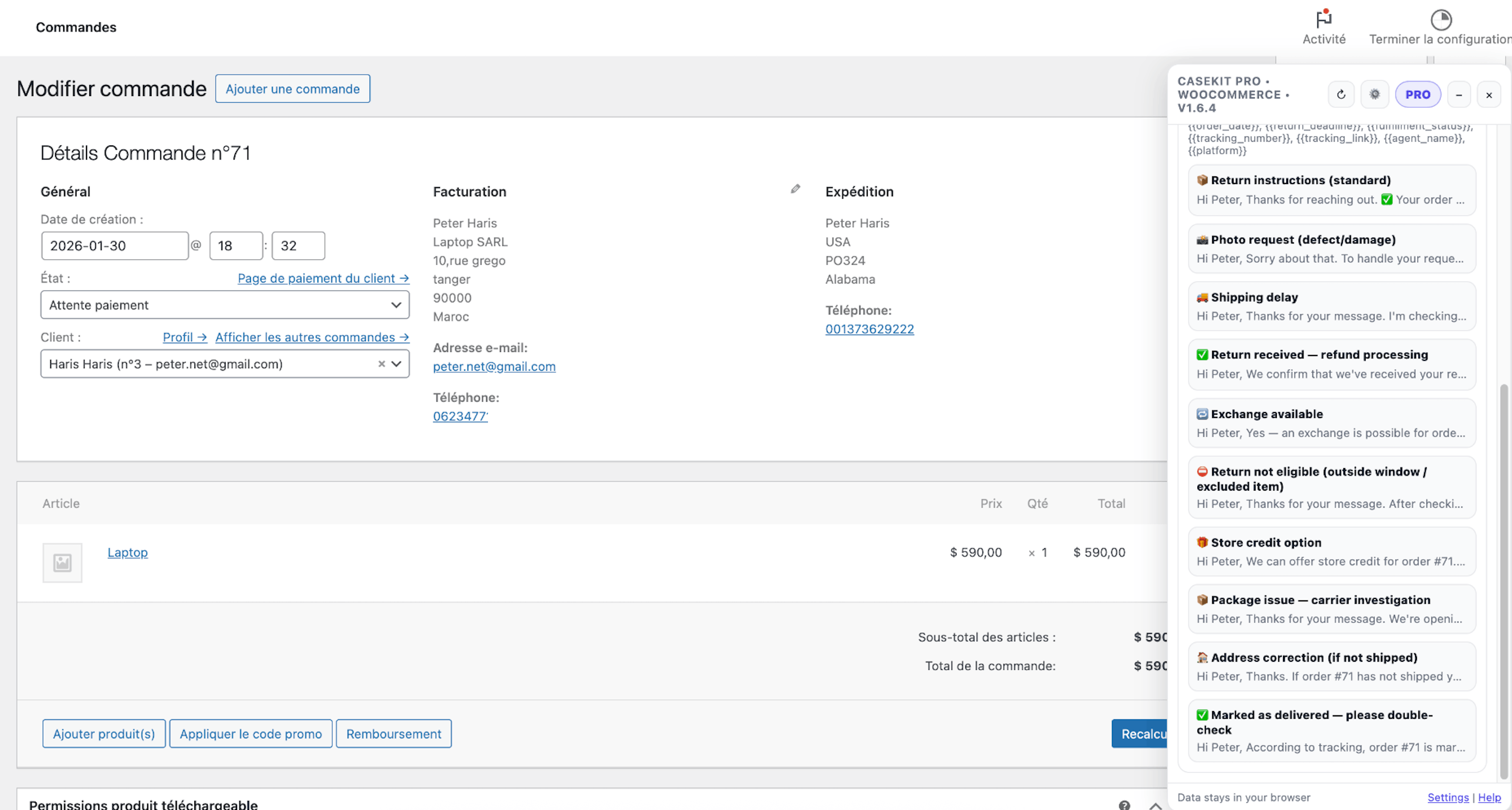 WooCommerce — Macros